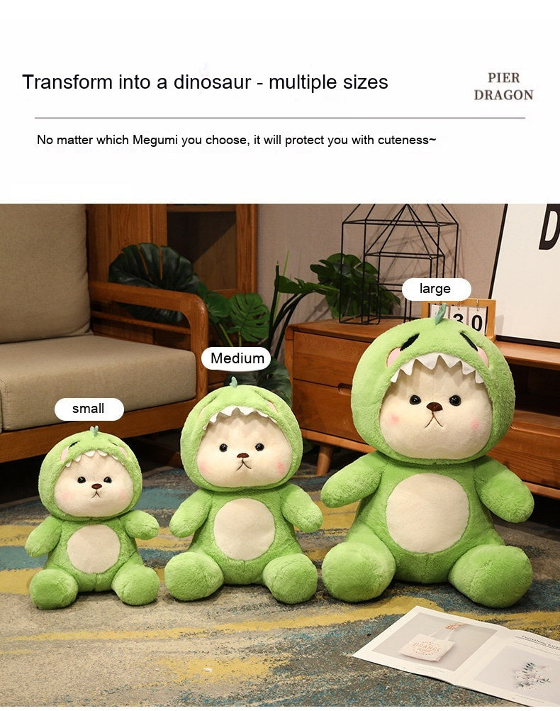 Transforming Dinosaur Bear Plush – Sleeping Pillow (28/40/50/65 cm)