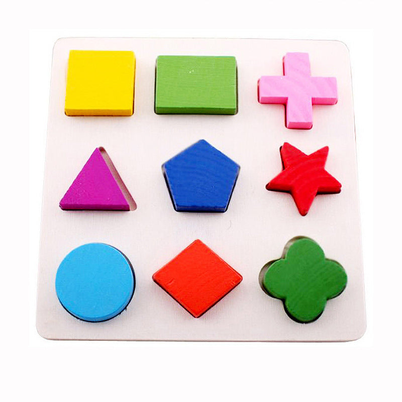 Wooden Shape Recognition Board for Kids – 1-Point, 2-Point and 3-Point