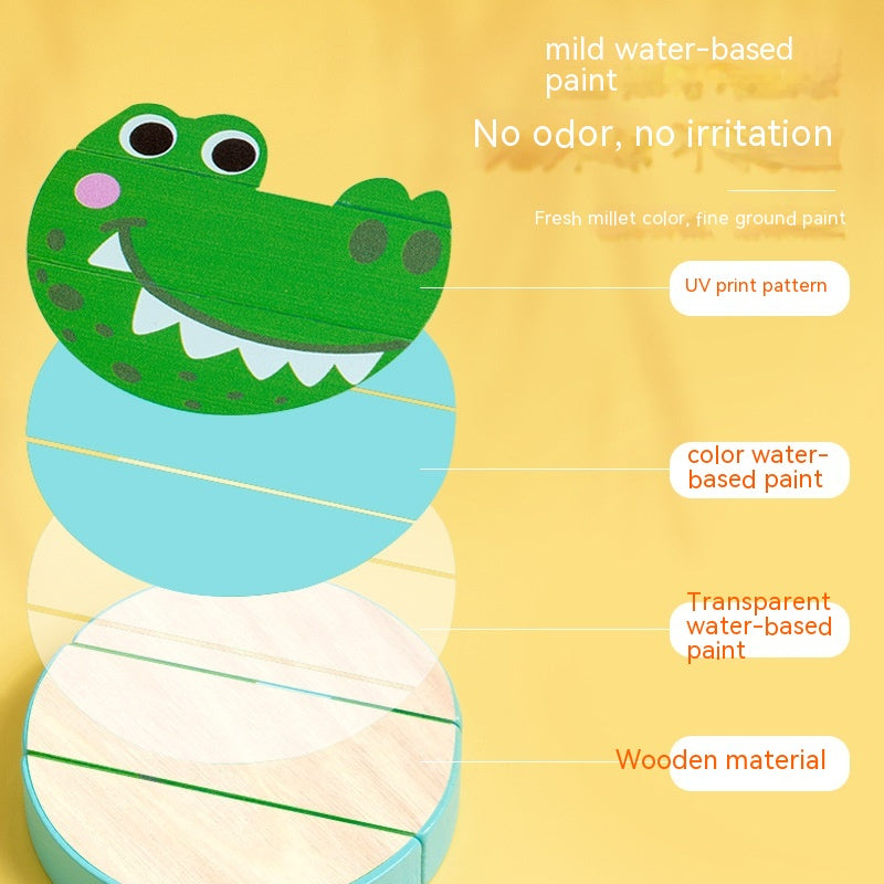 Animal Tower Wooden Stacking Game for Kids (Jenga-Style, 3+)