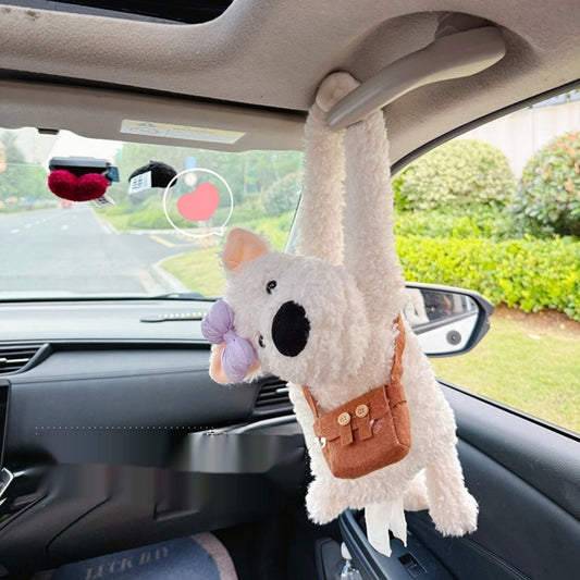 Plush Car Hanging Tissue Box – Cute Puppy Dispenser