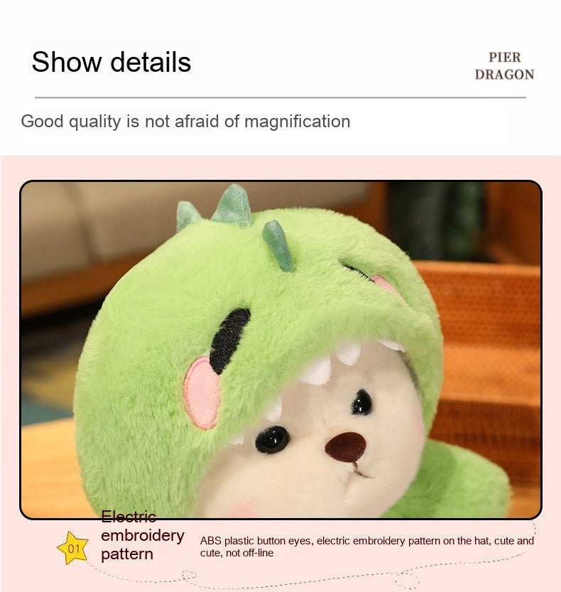 Transforming Dinosaur Bear Plush – Sleeping Pillow (28/40/50/65 cm)