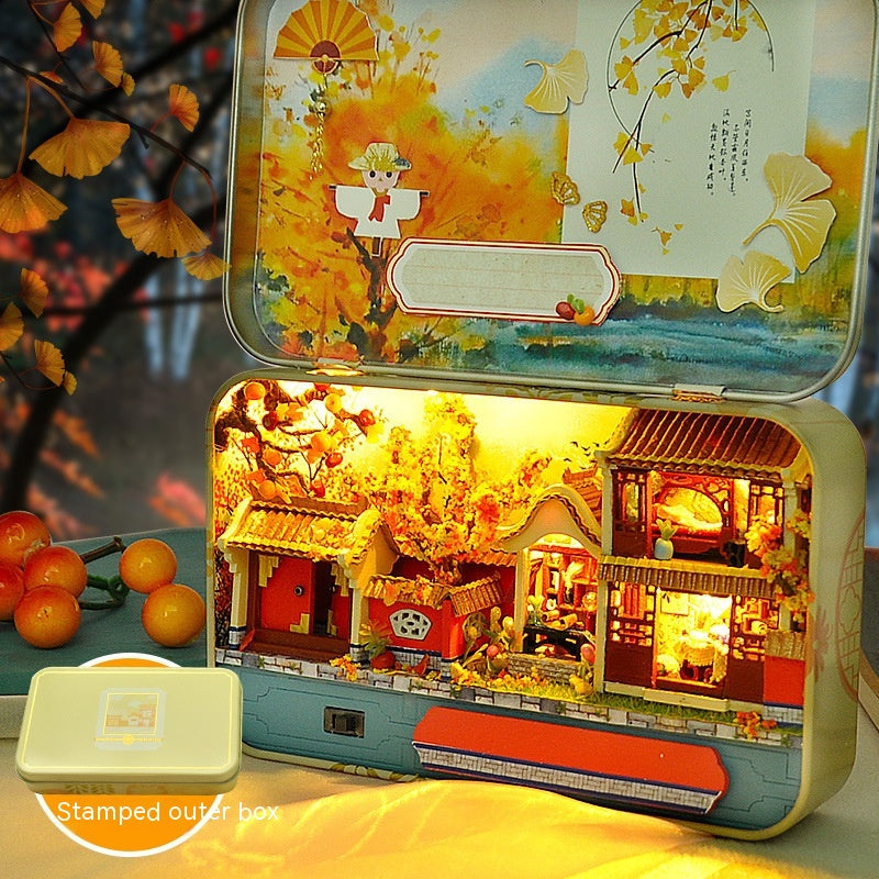 Handmade Model Toy Diy Iron Box With Light Doll House