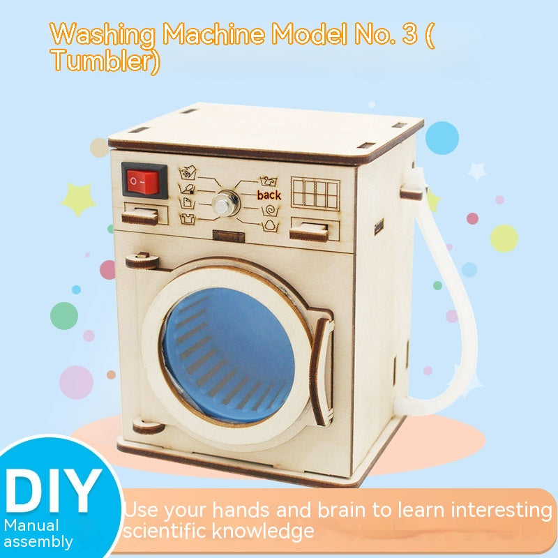 DIY Wooden Washing Machine Model No. 3 – Working Drum STEM Kit