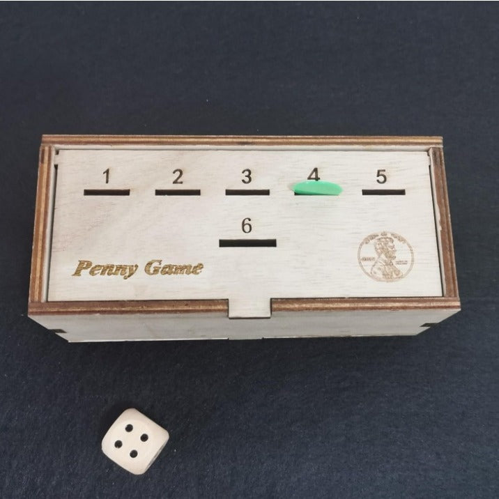Penny Drop Dice Game | Wooden Coin Box Family Party Game