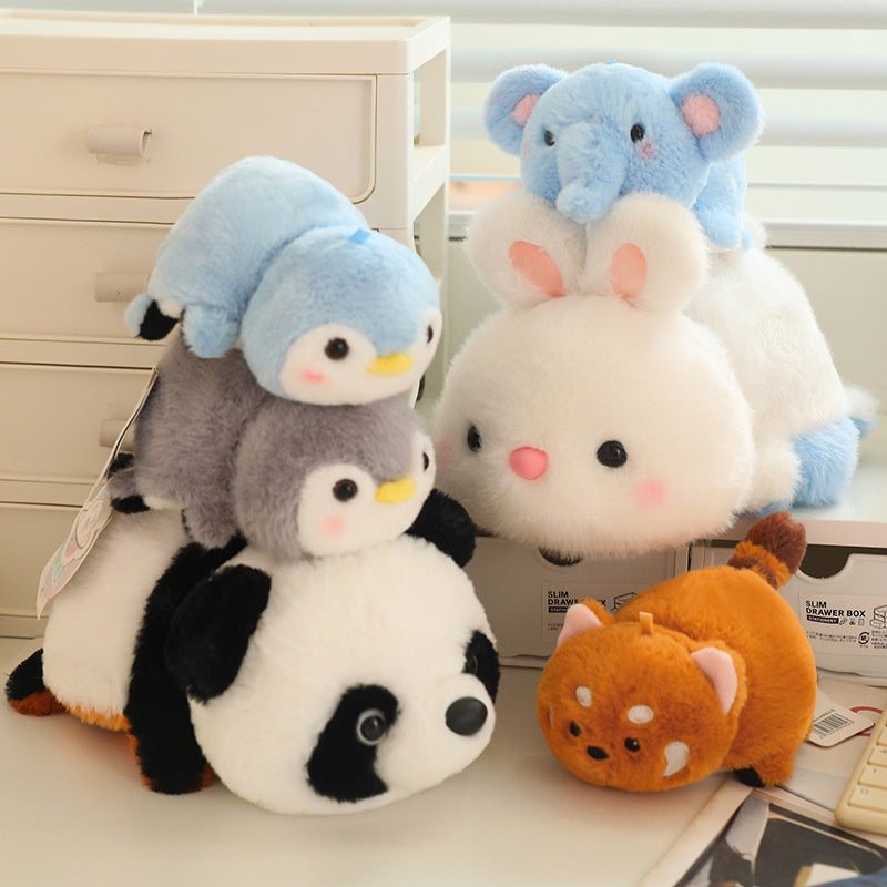 Cute Animal Plush – Penguin, Panda, Red Panda, Rabbit and Elephant in 13 cm, 23 cm, 32 cm