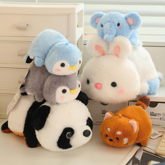 Cute Animal Plush – Penguin, Panda, Red Panda, Rabbit and Elephant in 13 cm, 23 cm, 32 cm