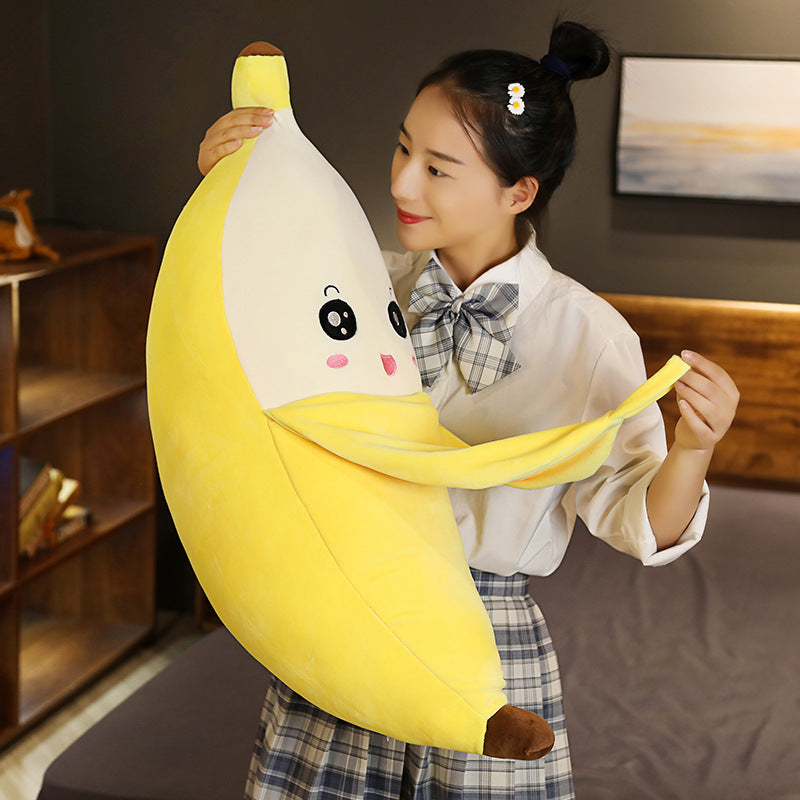 Banana Plush Pillow Cushion – Cute Face Hugger in 40, 60, 80 cm