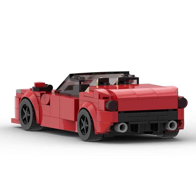 Red Convertible Sports Car MOC Building Blocks Model - 256 pcs