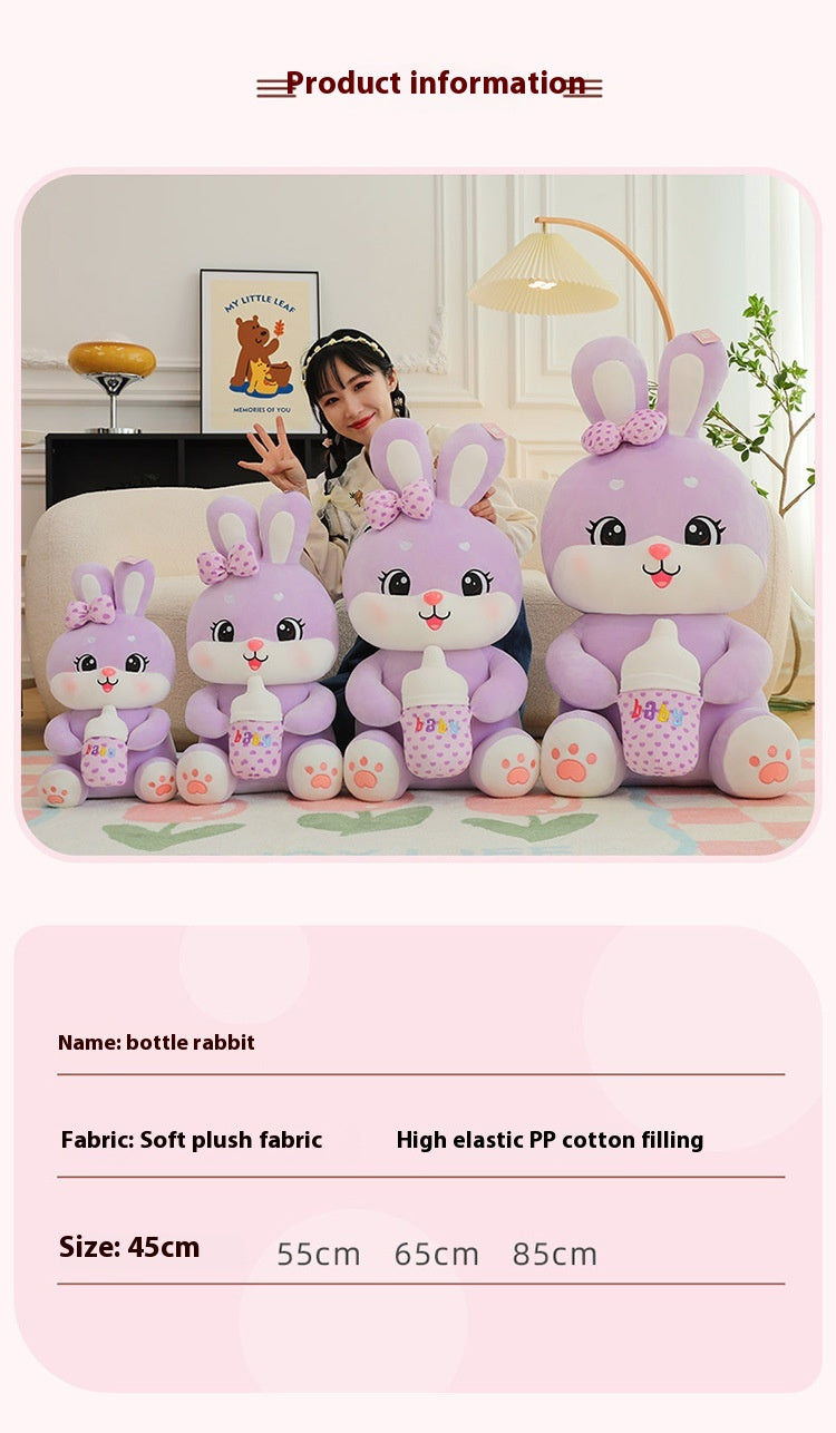Milk Bottle Bunny Plush - Cute Gift in 45-85 cm Sizes