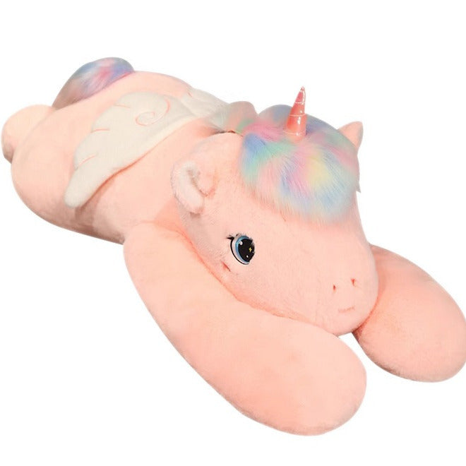 Rainbow Angel Unicorn Long Plush Pillow - 80 cm