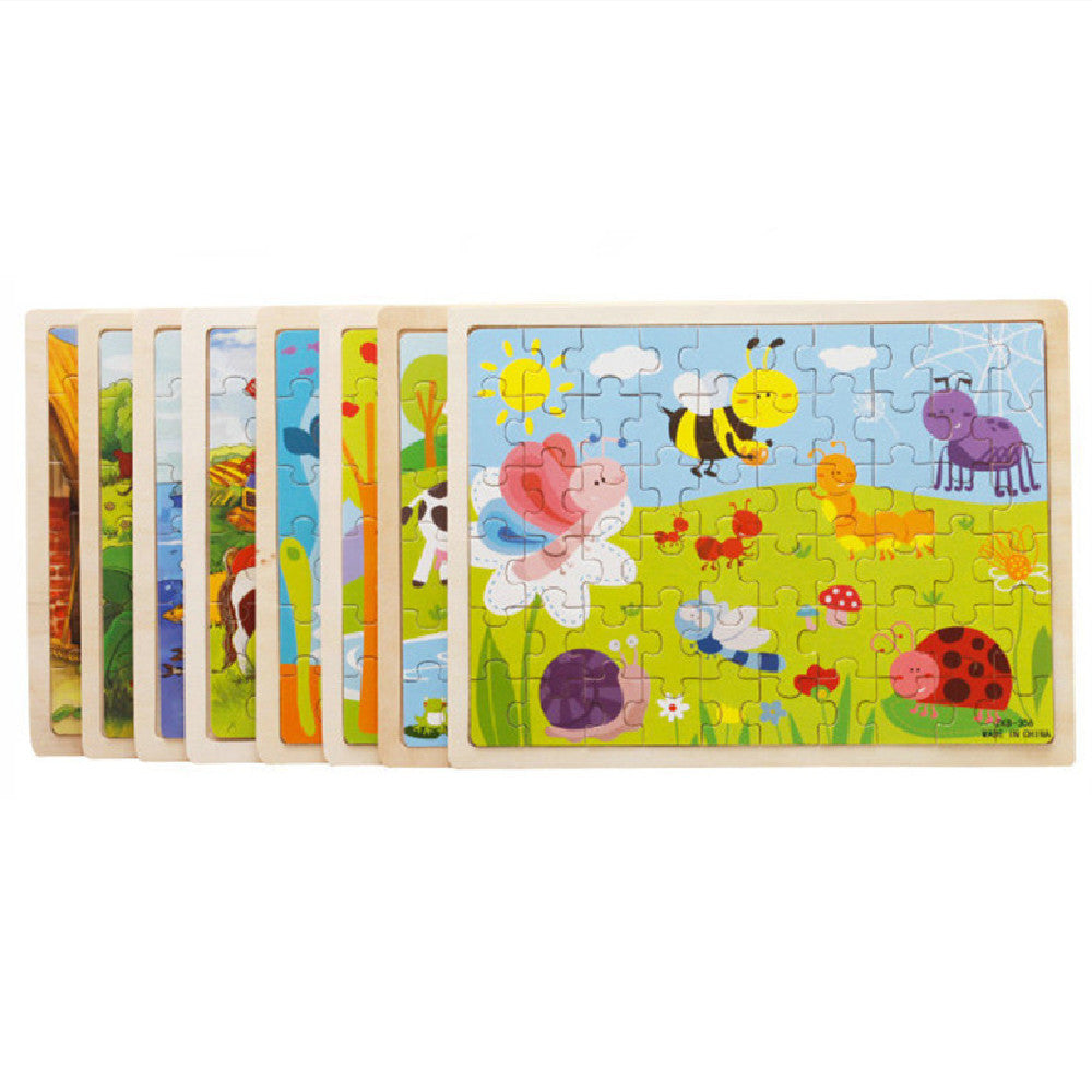 Wooden 60 Piece Kids Puzzle, Ages 3-6, Multiple Themes