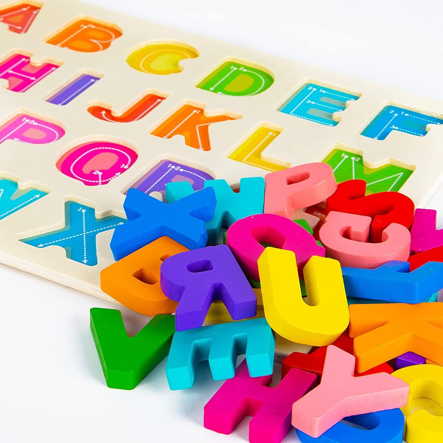 Wooden Alphabet & Numbers Learning Pieces – No Board (4 Variants)