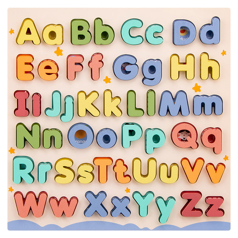 Wooden Alphabet Letter Puzzle Board – Upper & Lower (Ages 4–6)