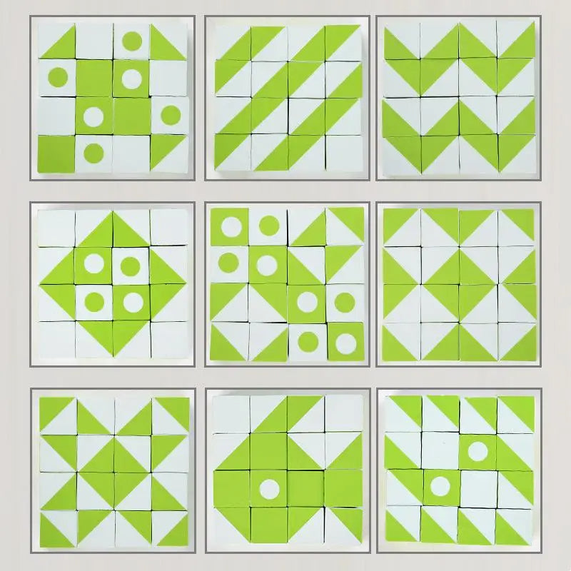 3D Pattern Cube Puzzle in Tin: Wooden Desktop Brain Teaser