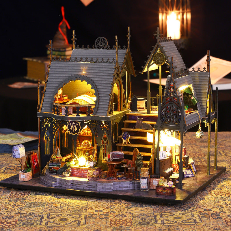 AEKYUNG Magic House – DIY Miniature 3D Wooden Puzzle with LED