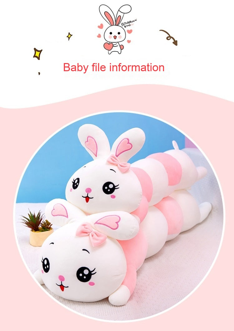 Puppy Rabbit Plush Toy Pillow – Soft Pink Body Pillow (70–150 cm)