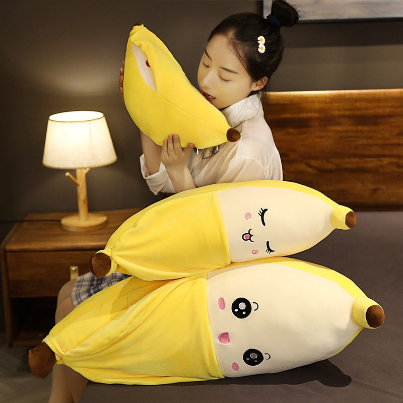Banana Plush Pillow Cushion – Cute Face Hugger in 40, 60, 80 cm