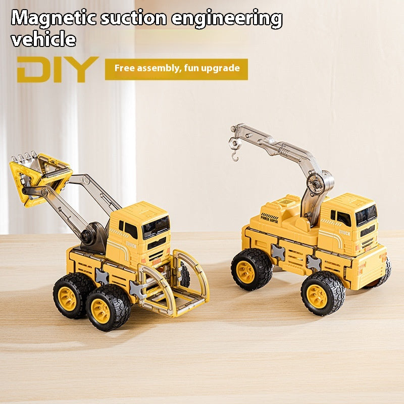 Magnetic Construction Truck Building Set for Kids (48, 49, 71 pcs)