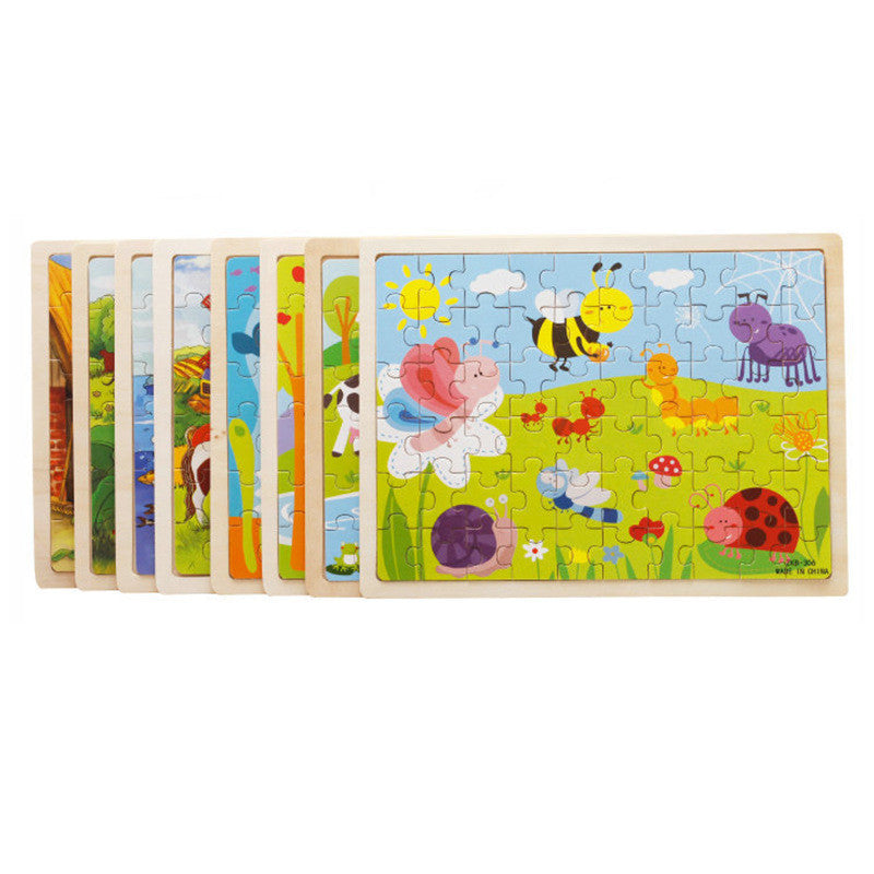 Wooden 60 Piece Kids Puzzle, Ages 3-6, Multiple Themes