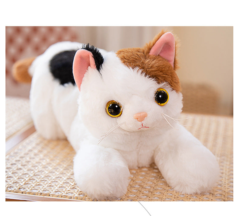 Cute Kitten Plush Toy – 50 cm Soft Cat (Gray, Calico, White)