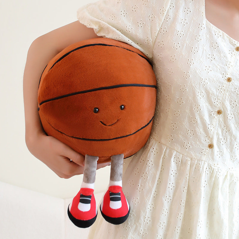 Basketball & Football Plush Dolls with Legs – 28 cm