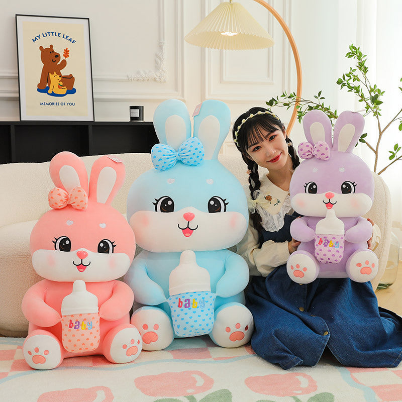 Milk Bottle Bunny Plush - Cute Gift in 45-85 cm Sizes