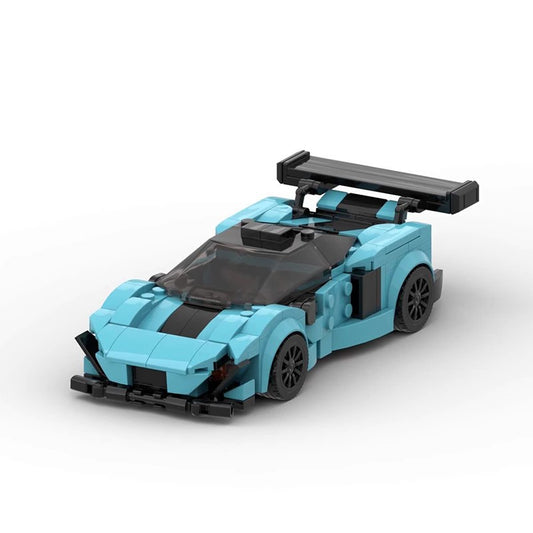8-Stud 650S-Style Track Hypercar Building Blocks Set (blue)