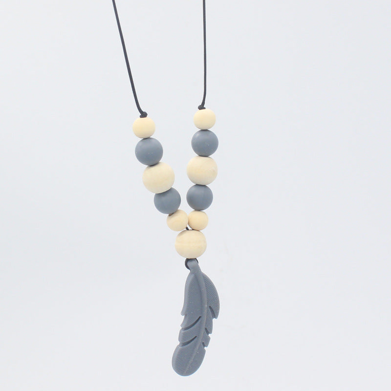 Feather Silicone Teether Necklace for Babies