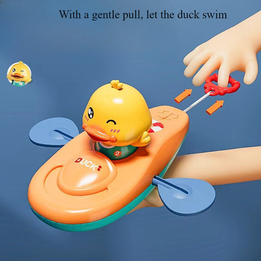 Wind Up Duck Bath Boat Toy for Toddlers (No Batteries Needed)