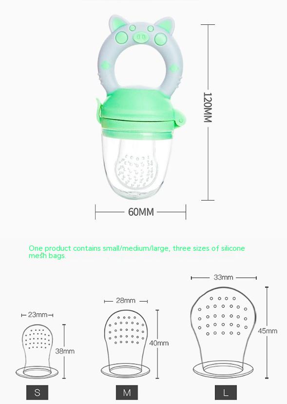 Baby Fruit & Veggie Silicone Feeder Pacifier with Cap (S/M/L)