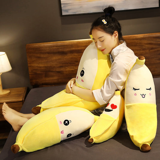 Banana Plush Pillow Cushion – Cute Face Hugger in 40, 60, 80 cm