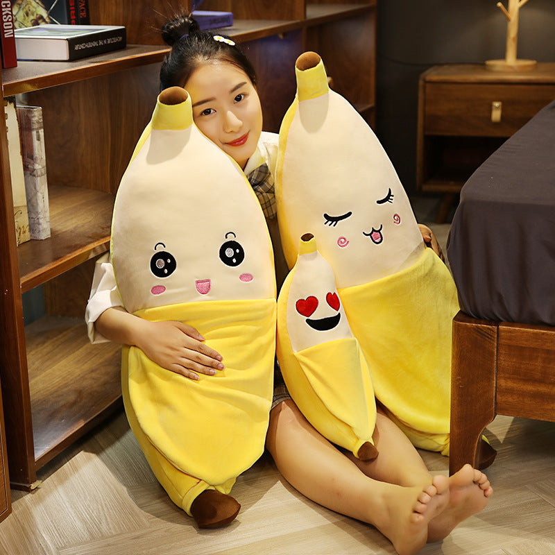 Banana Plush Pillow Cushion – Cute Face Hugger in 40, 60, 80 cm