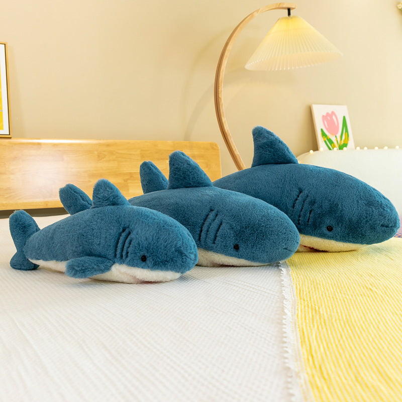 Shark Plush Pillow – Super Soft Blue Cushion in 50, 70, 90 cm