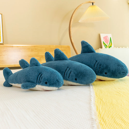 Shark Plush Pillow – Super Soft Blue Cushion in 50, 70, 90 cm