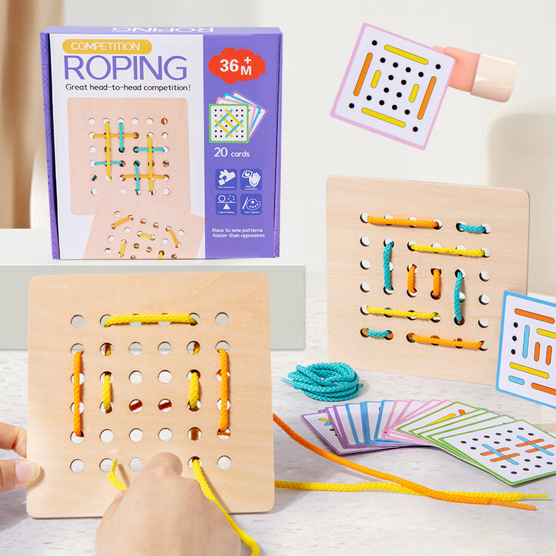 Montessori Lacing Board Pattern Game for Preschool Fine-Motor Skills