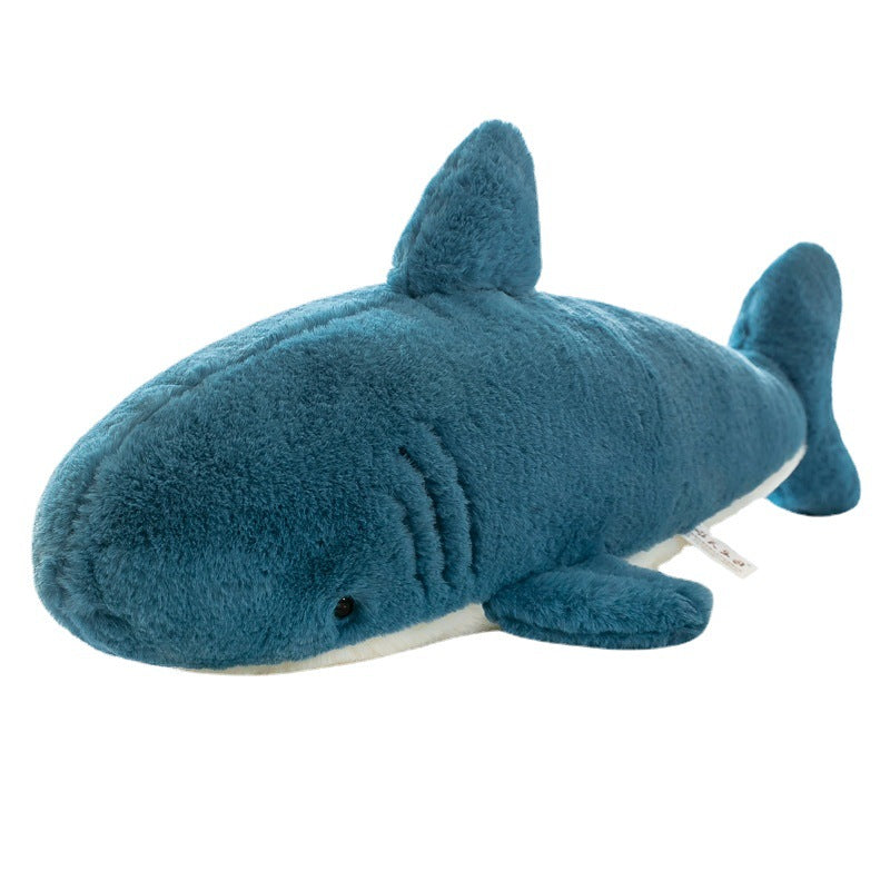 Shark Plush Pillow – Super Soft Blue Cushion in 50, 70, 90 cm