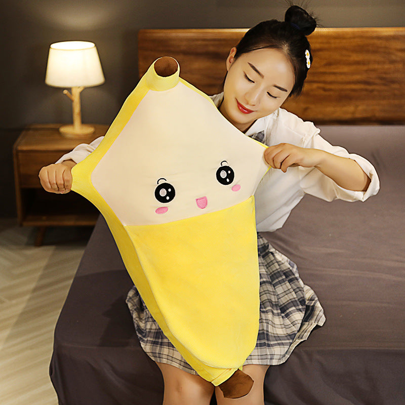 Banana Plush Pillow Cushion – Cute Face Hugger in 40, 60, 80 cm