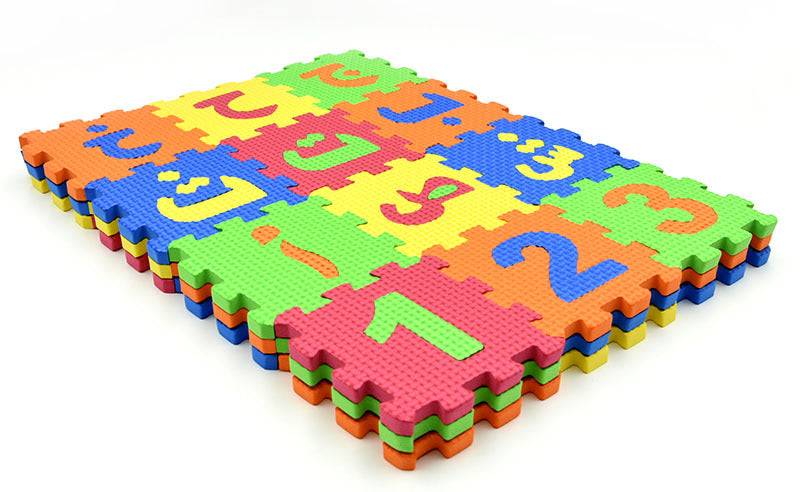 Arabic EVA Puzzle Mat 36 Tiles 9 cm – Letters, Numbers and Shapes