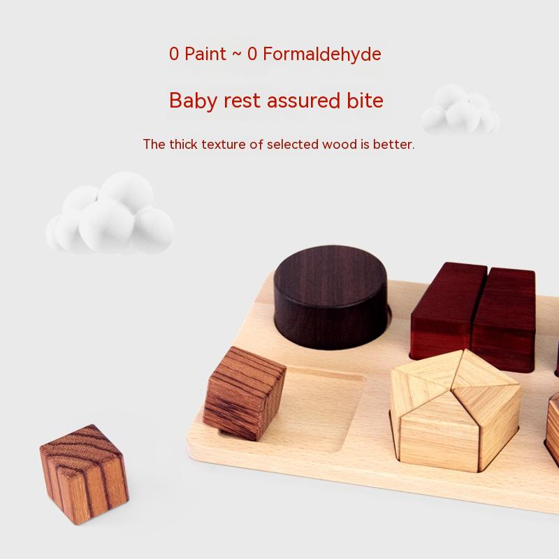 Multi-Wood Geometric Cognition Board – Slide & Match (Ages 2+)