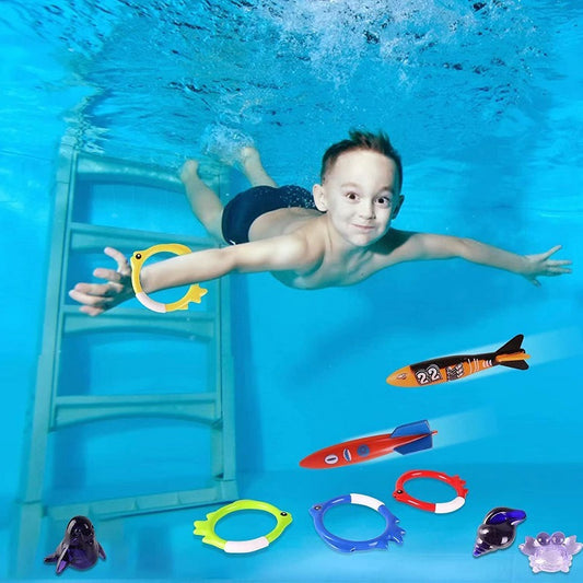 Diving Toys 20-Piece Set for Kids – Rings, Torpedoes & Treasures