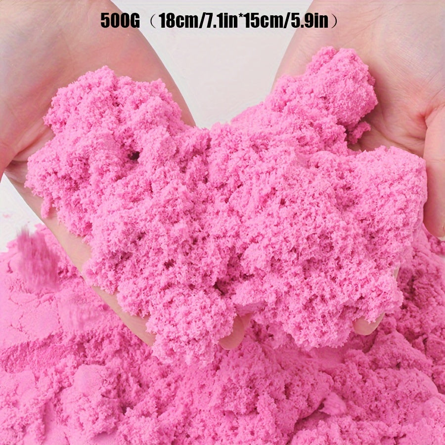500g Magic Sensory Sand Set for Kids, Moldable No Mess Play Sand
