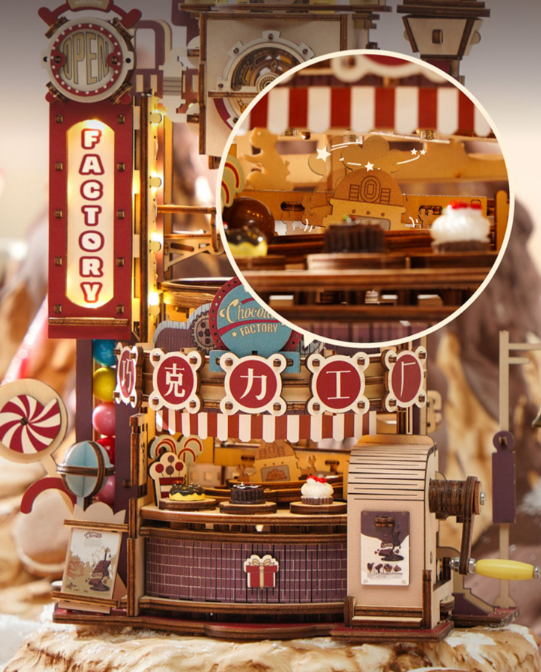 3D Wooden Puzzle - Chocolate Factory - DIY Model Kit (Japanese version)