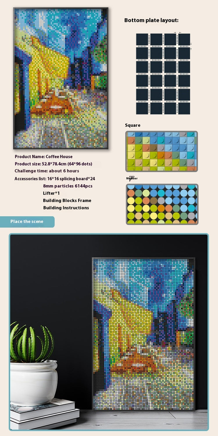 64×96 Pixel Art – Framed 8 mm Mosaic (Modern ABS, 8 Designs)