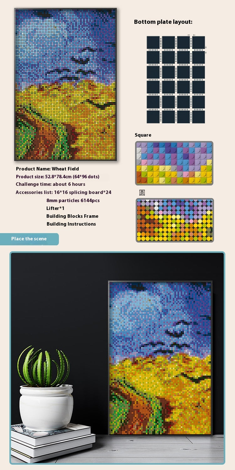 64×96 Pixel Art – Framed 8 mm Mosaic (Modern ABS, 8 Designs)
